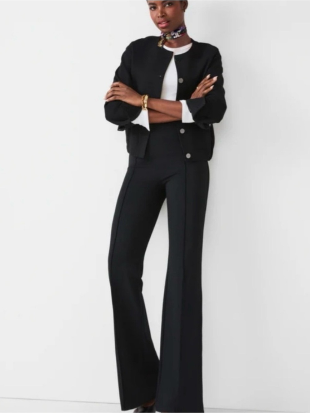 SPANX The Perfect Black Pant High Waist Ponte Flare Pants in Classic Black 3X